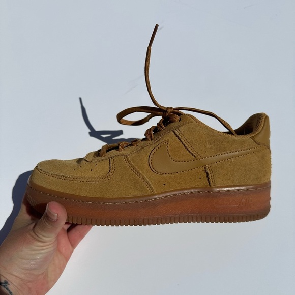Nike Air Force 1 LV8 (GS) Shoes Big Kids Size 5Y Gum Light Brown Blokecore - Picture 1 of 10